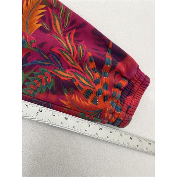 Farm Rio Jungle Tie Dye Tropical Joggers Sweatpants Red Purple Size Medium - Picture 8 of 9